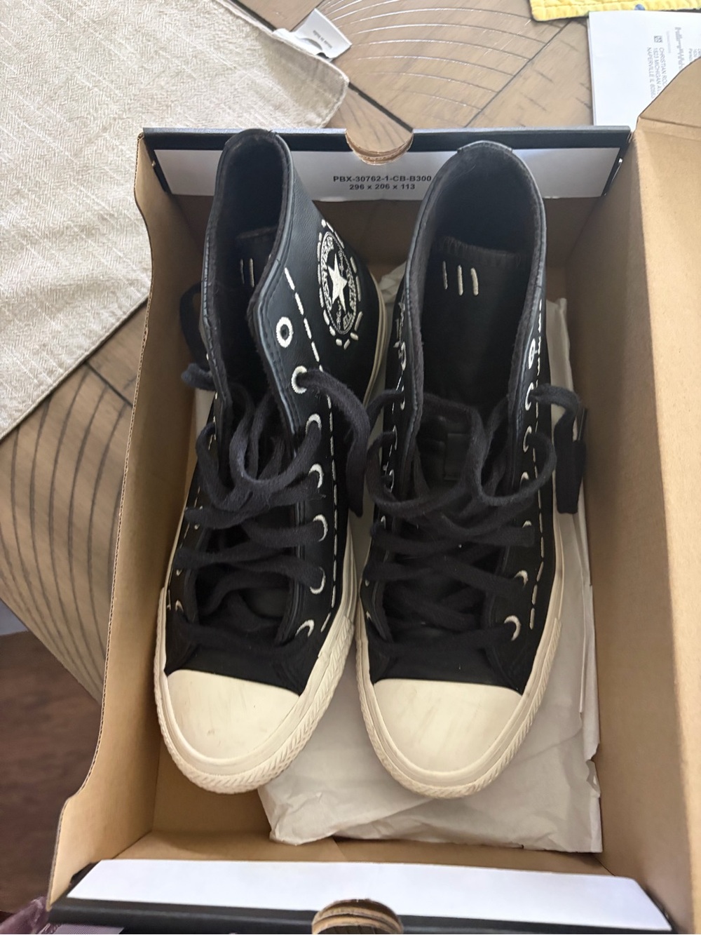 Converse Black and White Lace-Up High-Top Boots - Women's
